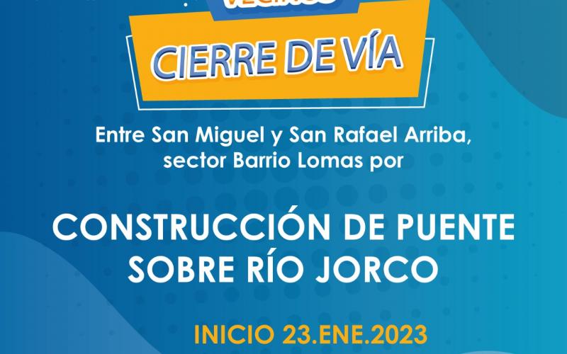 Imagen Informativa sobre cierre de puente
